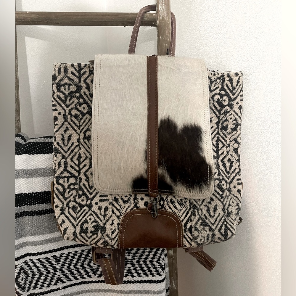 Myra Boho Mixed Materials Bag NWT
